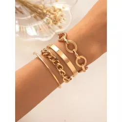 4 piezas/set Pulsera de cadena minimalista