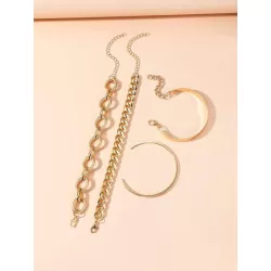 4 piezas/set Pulsera de cadena minimalista