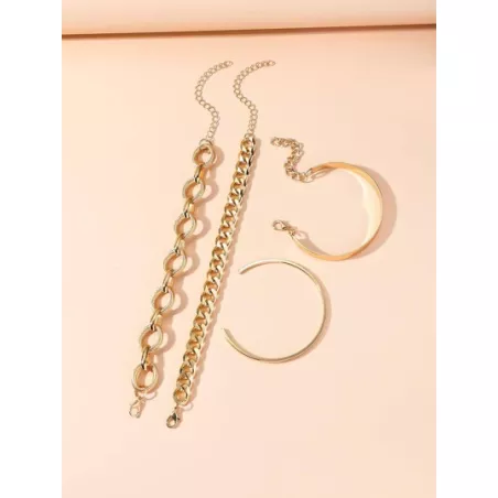 4 piezas/set Pulsera de cadena minimalista