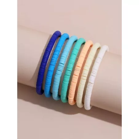 7 piezas/set Pulsera con cuenta de moda minimalista para mujeres para decoración diaria