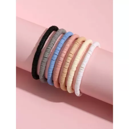 7 piezas/set Pulsera con cuenta de moda minimalista para mujeres para decoración diaria