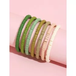 7 piezas/set Pulsera con cuenta de moda minimalista para mujeres para decoración diaria