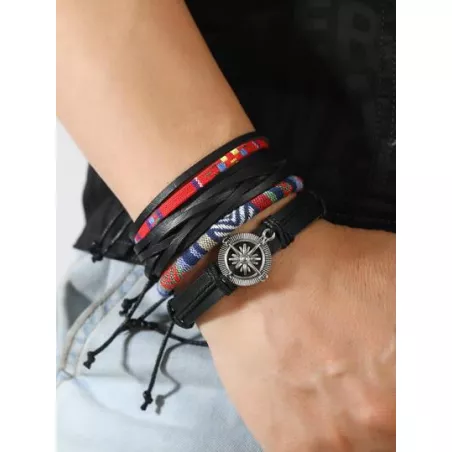 Mujer Pulsera de moda con diseño trenzado con diseño de círculo para hombres para decoración diaria