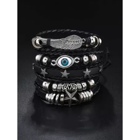 Hombres Pulsera a capas con diseño de ojo