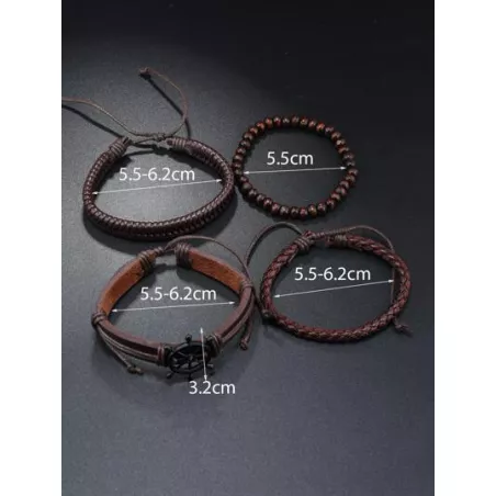 Pulsera de cuerda de moda con diseño trenzado con diseño de cuenta para hombres para decoración diaria