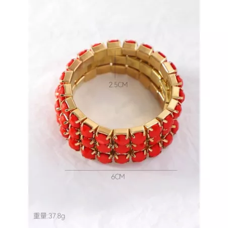 3 piezas/set Brazalete de moda con diseño de cuenta para mujeres para decoración diaria