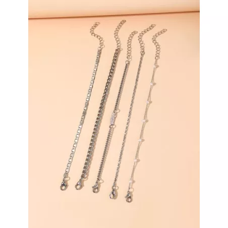 5 piezas/set Pulsera moda con letra & con diseño de perla artificial para mujeres para decoración diaria