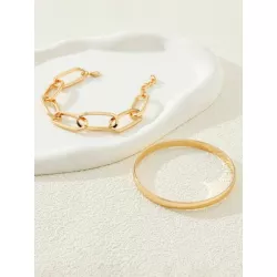 2 piezas/set Pulsera de cadena minimalista