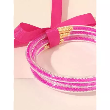 3 piezas/set Pulsera con cuenta con diseño de lazo