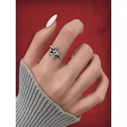 1 pieza Anillo abierto moda cobre con diseño de estrella para mujeres para decoración diaria