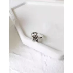 1 pieza Anillo abierto moda cobre con diseño de estrella para mujeres para decoración diaria