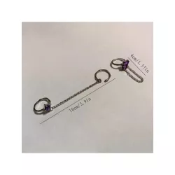 Conjunto de cadena púrpura brillante de Zirconia cúbica cuadrada geométrica Ins, anillo de diseño de nicho de gama alta para muj