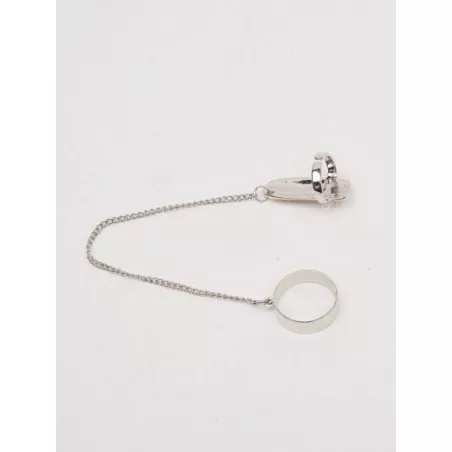 Anillo con dedo con diseño de perla artificial