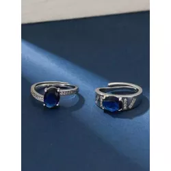 2 piezas/set Anillo atractivo zirconia cúbica para pareja para regalo