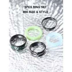 5 piezas/set Anillo moda minimalista para pareja para decoración diaria