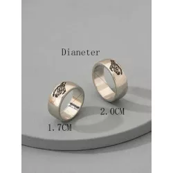 2 piezas/set Anillo moda con patrón de esqueleto para hombres para decoración diaria