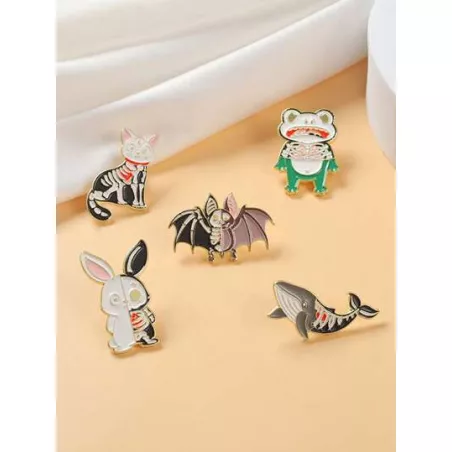 5 piezas/set Broche moda aleación de zinc con diseño de animal para mujeres para decoración diaria