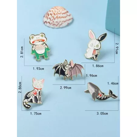 5 piezas/set Broche moda aleación de zinc con diseño de animal para mujeres para decoración diaria