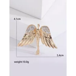 1 pieza Broche moda aleación de zinc con diseño de diamante de imitación ángel para mujeres para fiesta