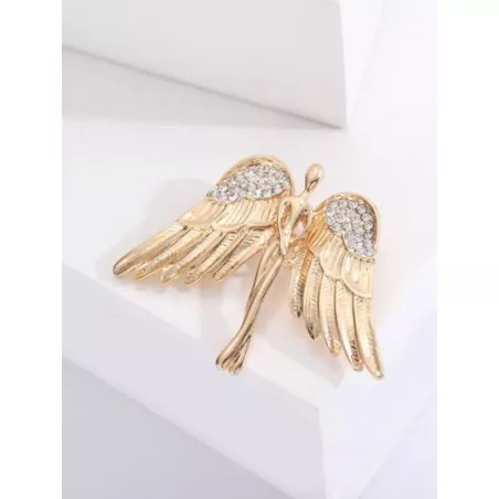 1 pieza Broche moda aleación de zinc con diseño de diamante de imitación ángel para mujeres para fiesta