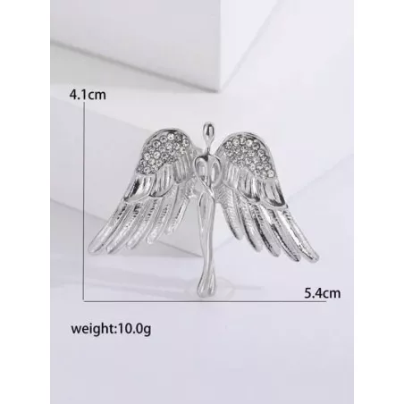 1 pieza Broche moda aleación de zinc con diseño de diamante de imitación ángel para mujeres para fiesta