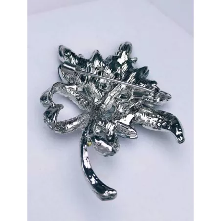 Broche con diamante de imitación con diseño de flor