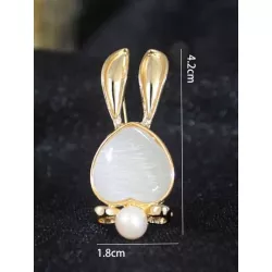 1 pieza Broche moda con diseño de perla artificial con diseño de conejo para mujeres para decoración diaria