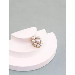 1 pieza Alfiler de moda redondo en forma de con diseño de perla artificial anti deslizante cuello