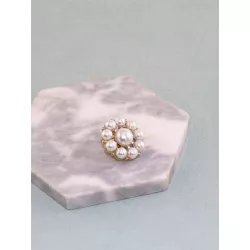 1 pieza Alfiler de moda redondo en forma de con diseño de perla artificial anti deslizante cuello