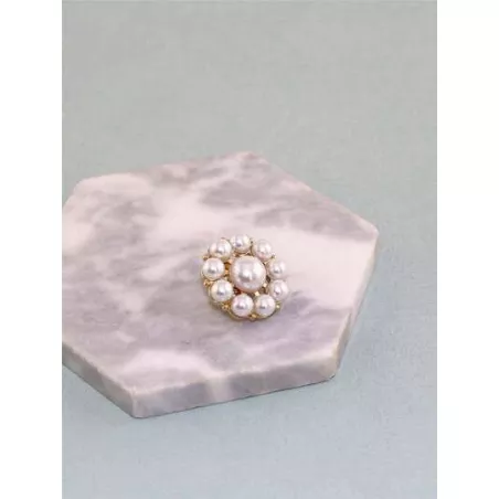 1 pieza Alfiler de moda redondo en forma de con diseño de perla artificial anti deslizante cuello