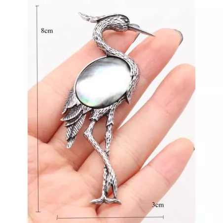 1 pieza Broche moda piedra grulla adorno para mujeres para decoración diaria