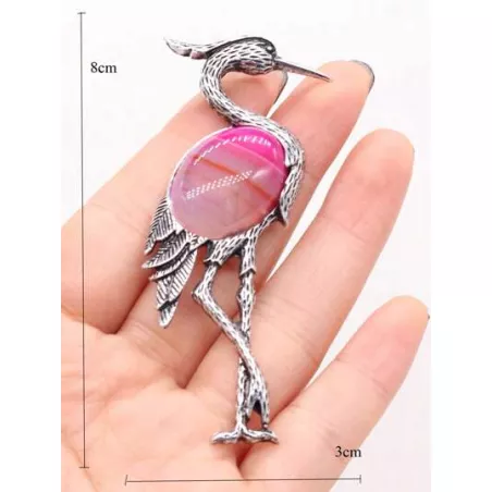 1 pieza Broche moda piedra grulla adorno para mujeres para decoración diaria