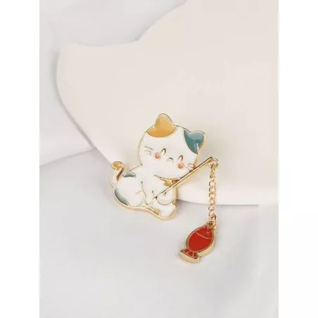 2 piezas/set Broche con diseño de gato