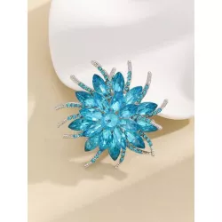 Broche con diamante de imitación con diseño de flor