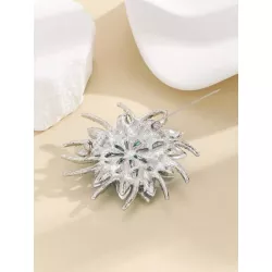 Broche con diamante de imitación con diseño de flor