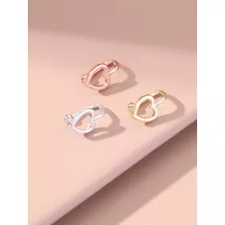 3 piezas/set Anillo de nariz con decoración de corazón, joyería de piercing de cuerpo punk de moda unisex