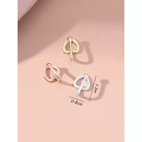 3 piezas/set Anillo de nariz con decoración de corazón, joyería de piercing de cuerpo punk de moda unisex