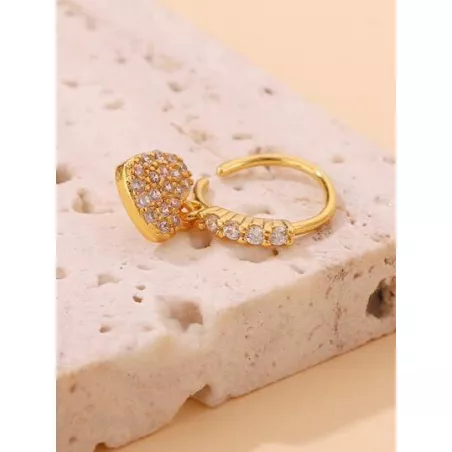 1 pieza Anillo de nariz con decoración de corazón de diamantes de imitación Popular, cobre Simple y elegante para mujeres y niña