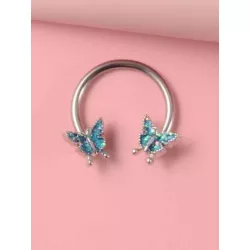 Anillo de nariz de decoración de mariposa de moda de acero inoxidable para mujeres y hombres No se necesita perforación joyería