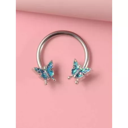 Anillo de nariz de decoración de mariposa de moda de acero inoxidable para mujeres y hombres No se necesita perforación joyería