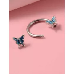 Anillo de nariz de decoración de mariposa de moda de acero inoxidable para mujeres y hombres No se necesita perforación joyería