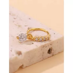 1 pieza anillo de decoración de diamantes de imitación para la nariz, Piercing punk de cristal de cobre para hombres y mujeres,