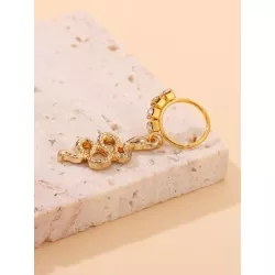 1 pieza Anillo de cobre para la nariz con decoración de serpiente y diamantes de imitación popular, simple y elegante para mujer