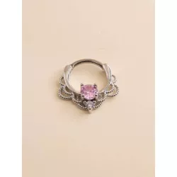 Anillo de acero inoxidable para la nariz con decoración de Zirconia cúbica a la moda para hombres y mujeres, joyería para el cue