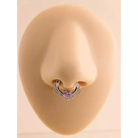 Anillo de acero inoxidable para la nariz con decoración de Zirconia cúbica a la moda para hombres y mujeres, joyería para el cue