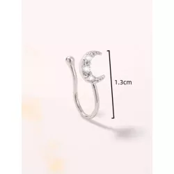 Cuff de nariz zirconia cúbica con diseño de flor cobre popular perforación Joya de cuerpo regalo para mujeres & Hombres