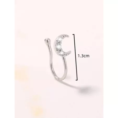 Cuff de nariz zirconia cúbica con diseño de flor cobre popular perforación Joya de cuerpo regalo para mujeres & Hombres