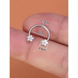 Aro para la nariz con diamante de imitación & con diseño de flor de acero inoxidable popular perforación Joya de cuerpo regalo p