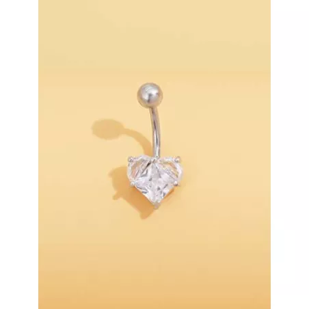 Anillo de ombligo encantador en forma de corazón zirconia cúbica para mujeres