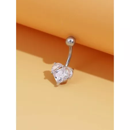 Anillo de ombligo encantador en forma de corazón zirconia cúbica para mujeres